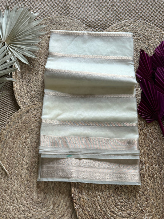 White Tissue Silk Saree – Grace in Every Detail