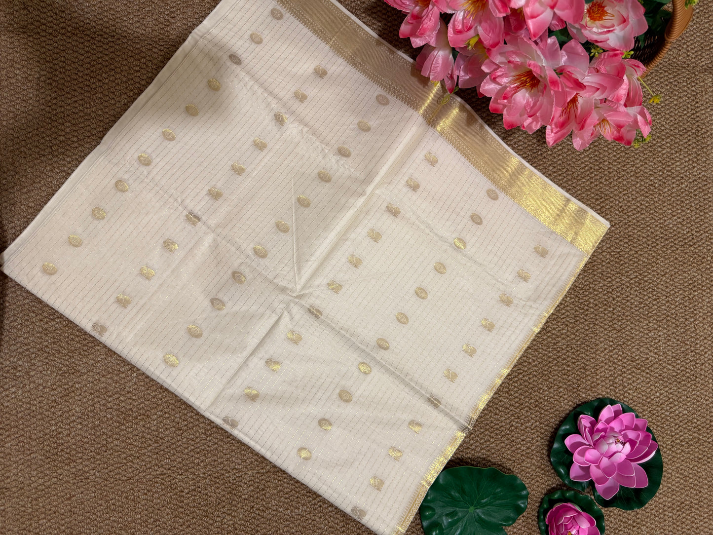 Premium Gold Peacock Motif Kasav Saree