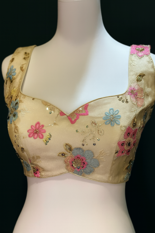 White designer blouse with Bow detailing