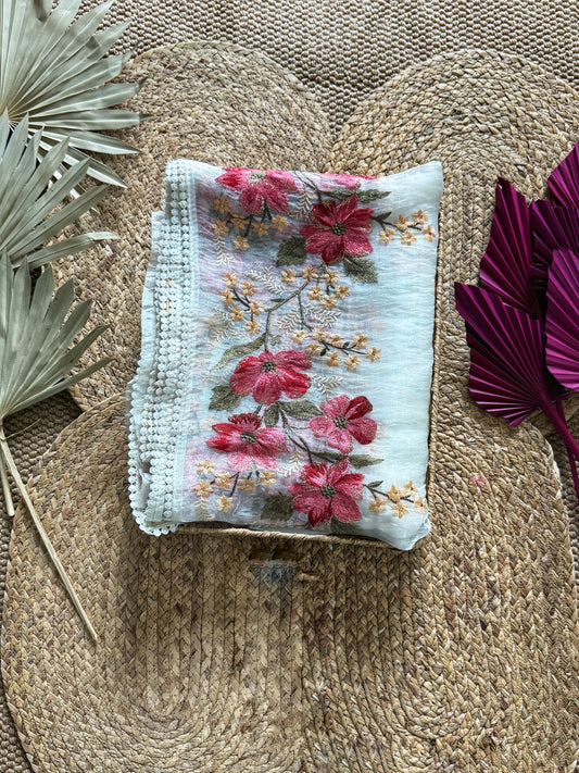 Heavy worked embroidery georgette Saree