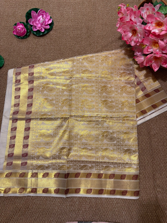 Premium peacock Motif Saree