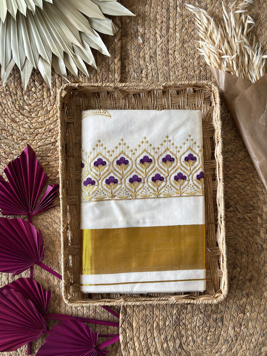 Verdant Lotus Elegance Kasav Saree