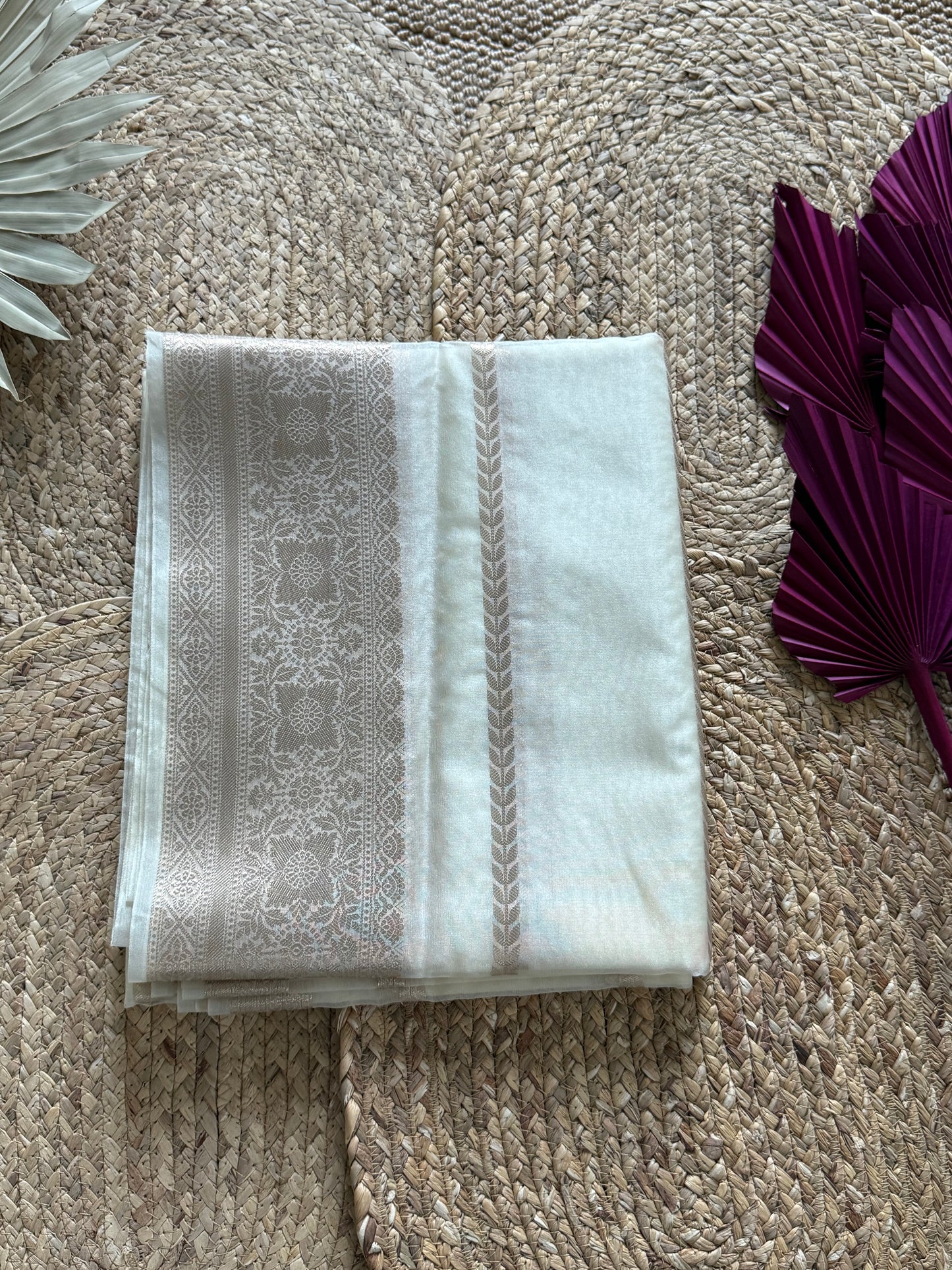 White Tissue Silk Saree – Grace in Every Detail