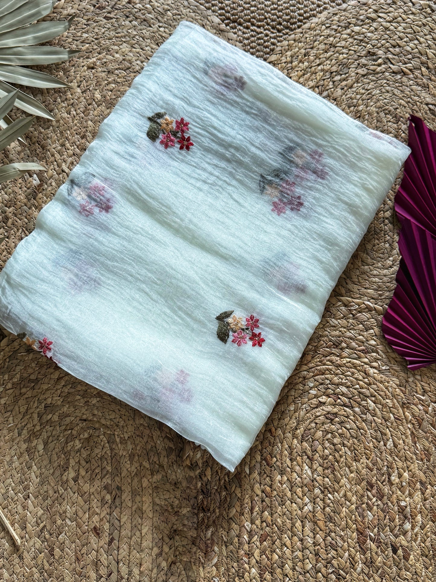 Heavy worked embroidery georgette Saree
