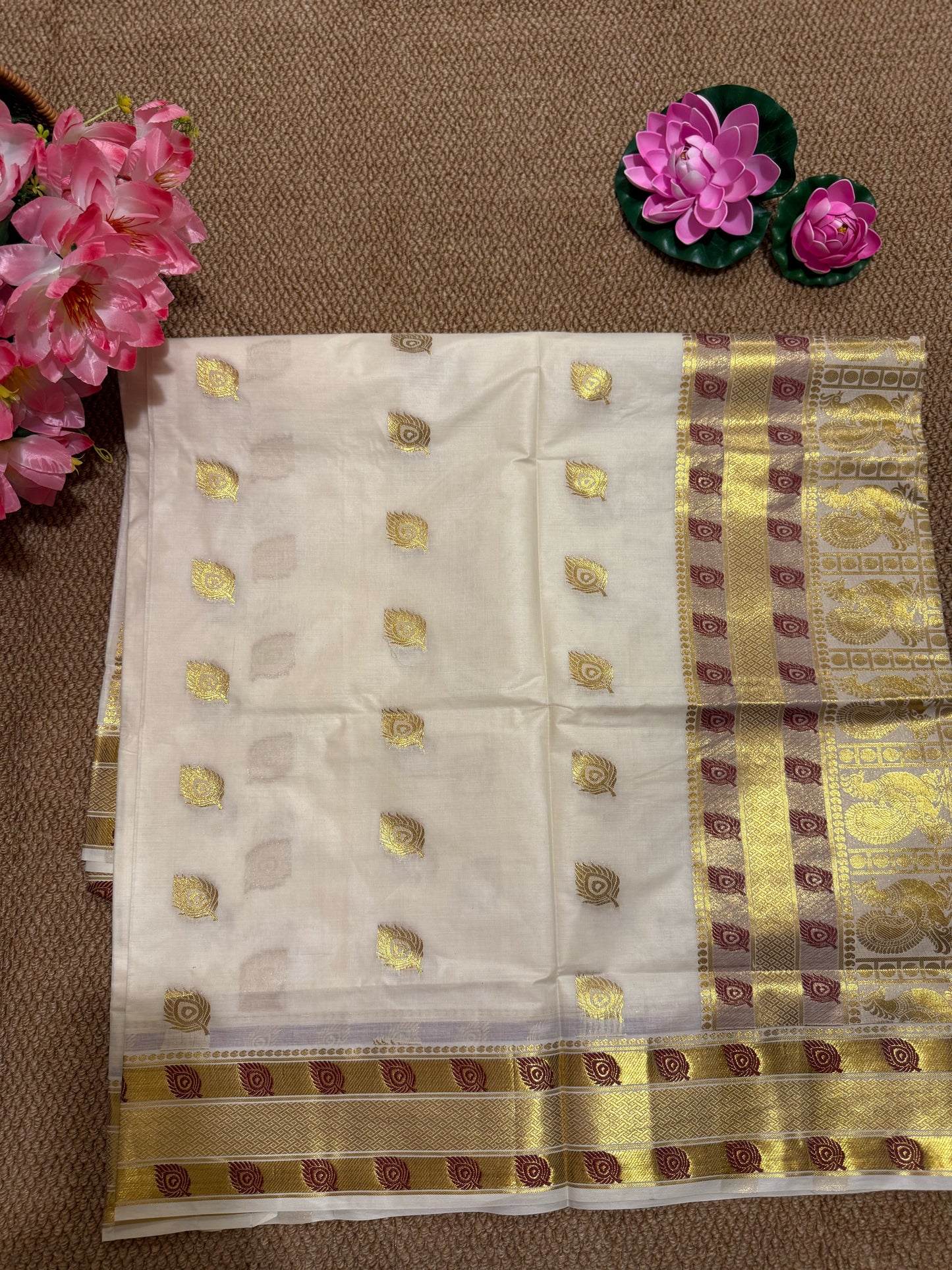 Premium peacock Motif Saree