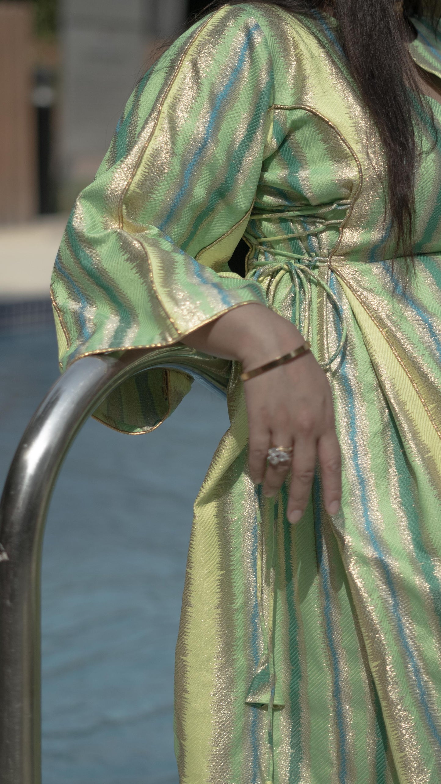 Green Silk Kaftan Co-ord Set – Luxe Comfort, Effortless Glamour